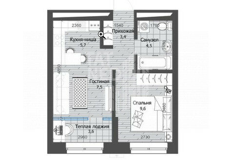 1k квартира, Юлиуса Фучика ул., 30А a90e569c9407f67daa4acdde09438a5abac9f30f8d86499f864337534bc288ce
